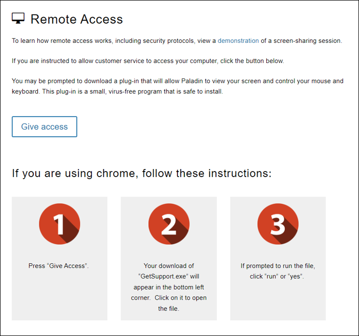 Remote Access instruction