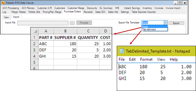 Excel output and Tab Delimited output