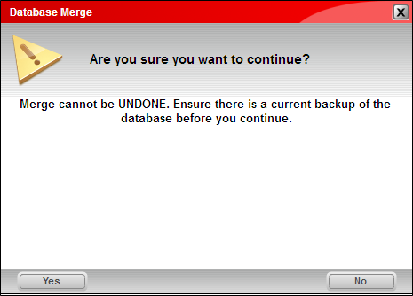 Customer merge verify that you have a backup messsage