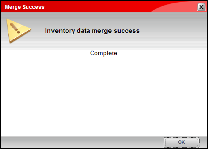 inventory merge complete message box