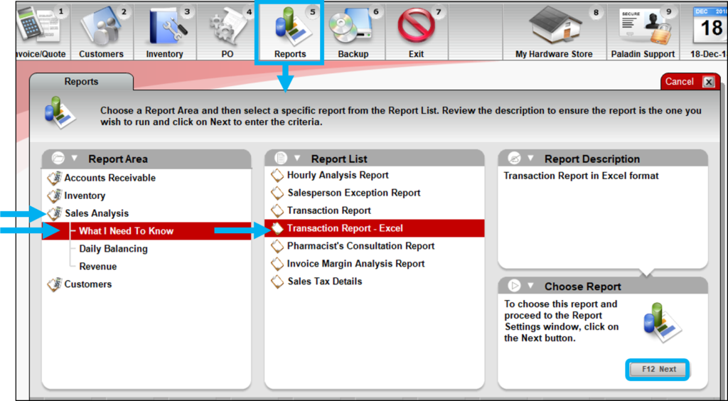 Accessing the Excel Transaction Report