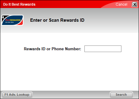 Best Rewards ID search window
