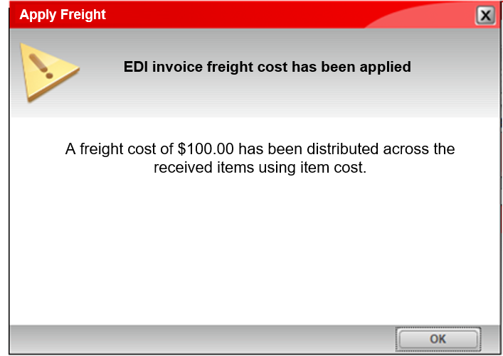 EDI Freight cost report screenshot