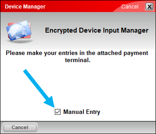 Device Manager window with swipe entry