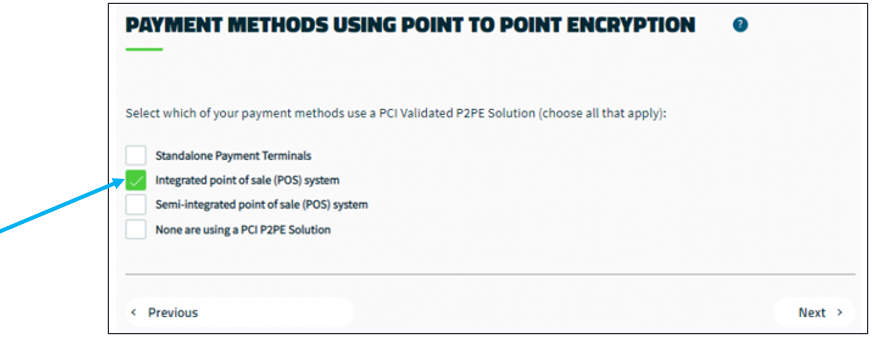 Payment Methods Using Point to Point Encryption window