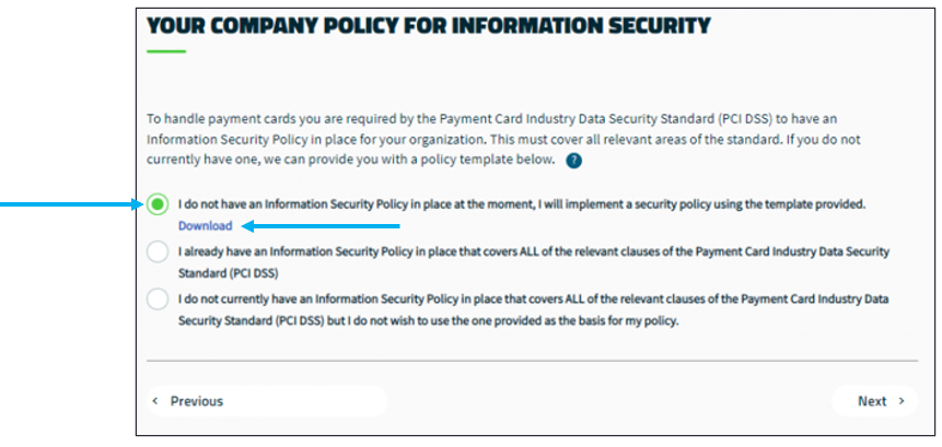 Your Company Policy for Information Security window