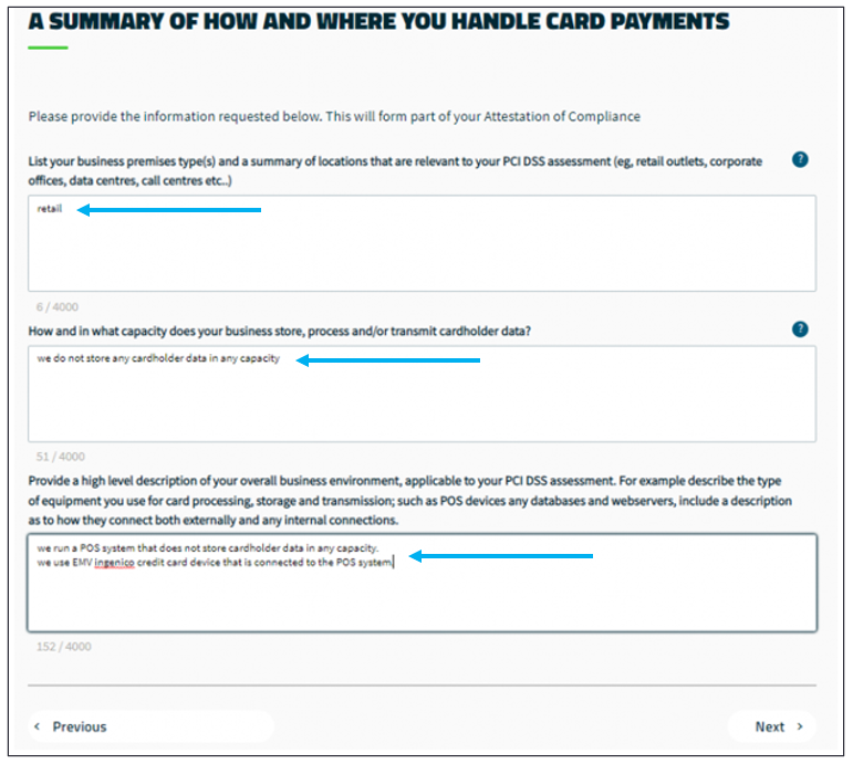 A Summary of How and Where You Handle Card Payments window
