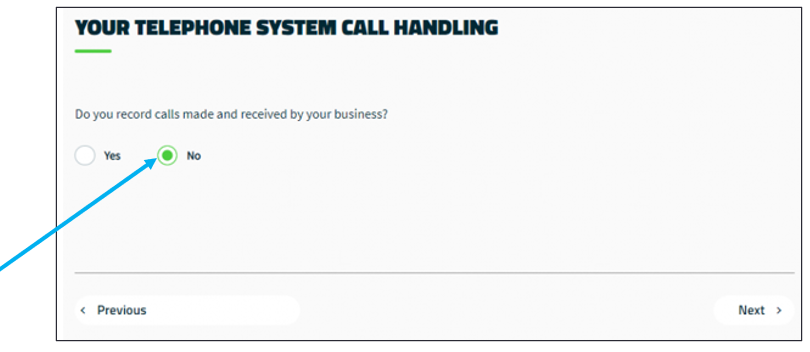Your Telephone System Call Handling window
