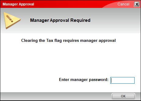 Manager Approval window