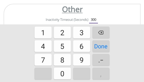 Keypad to set timeout value
