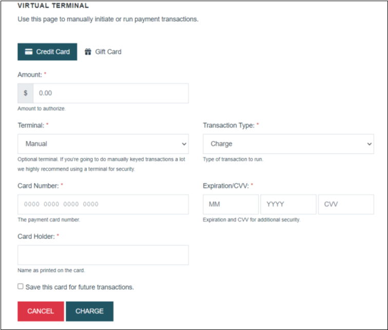 BlockChyp Virtual Terminal