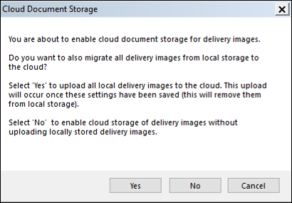 Storing delivery images to the Paladin Cloud message window