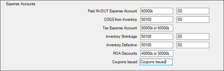 Numerical mapping in Expense Accounts
