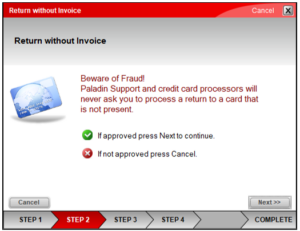 Image of a "Fraud Warning" popup box.